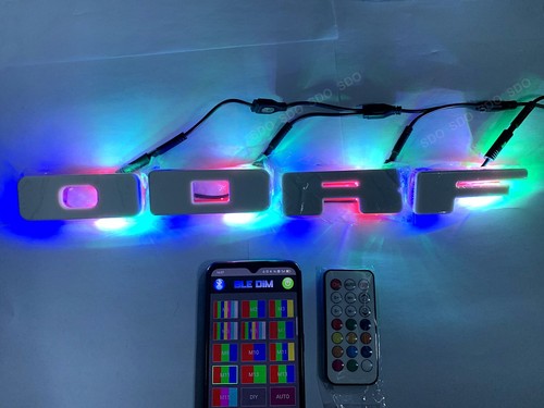 4pcs Chasing LED Letter Lights For Car Front Grille Waterproof Bluetooth+Remote - Picture 9 of 13