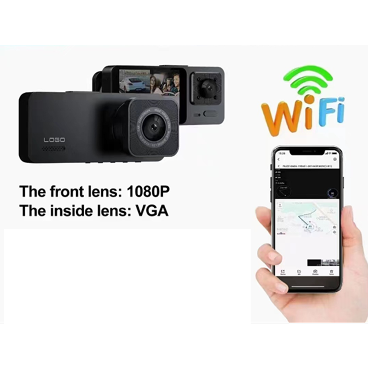 2in Dual Lens Car WiFi DVR Video Recorder Registrator Dash Cam Camera G-Sensor