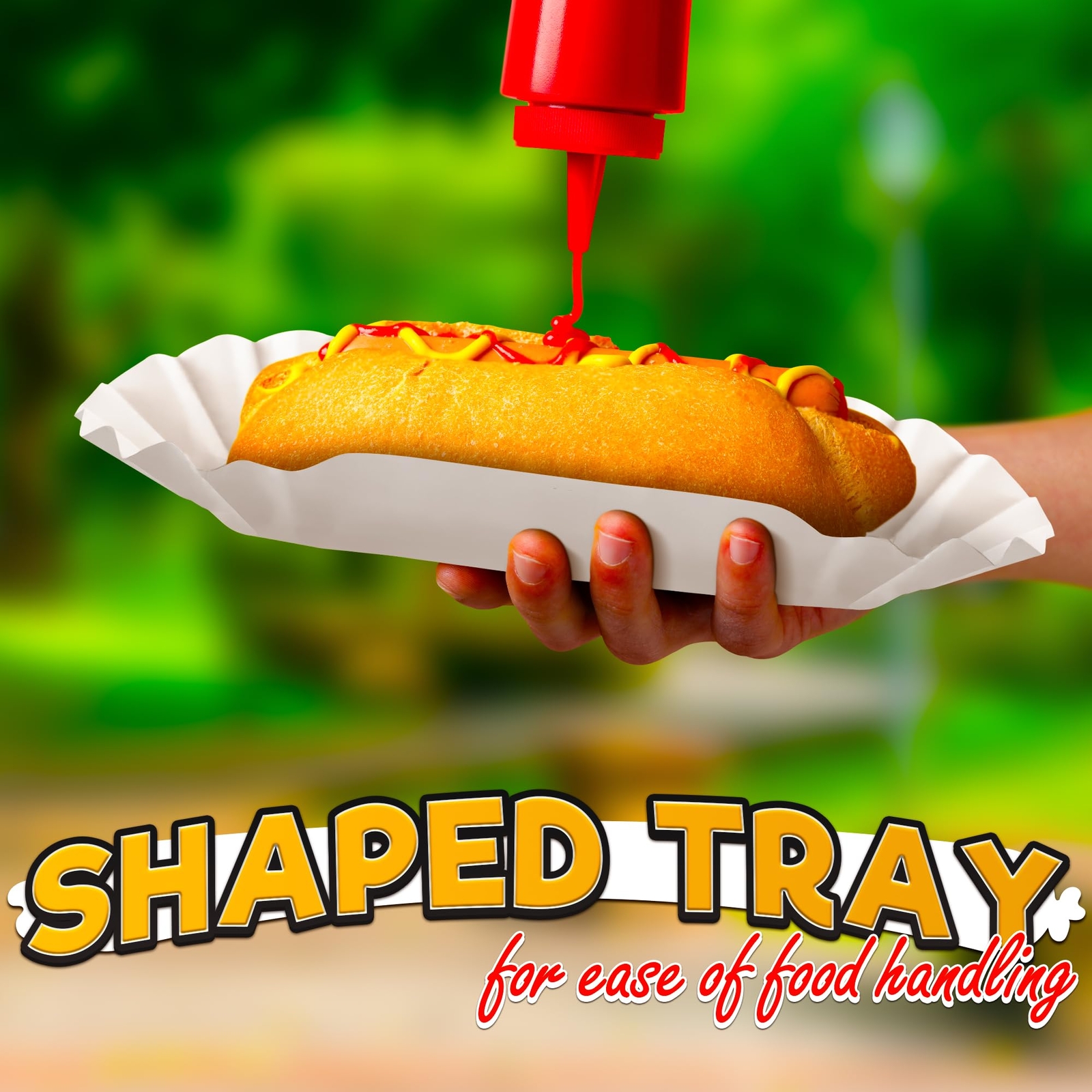 Hotdog Serving Tray For Food Serving 50pcs White Hot Dog Trays Disposable Trays 