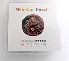 Wooden Puzzle Yin Yang Owl  Flower Design New in Package