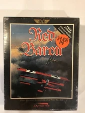 SEALED Sierra Dynamix Red Baron + Mission Builder 1990 3.5 Floppy Big Box PC