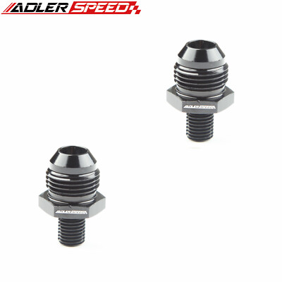 US SHIP 2PCS AN8 -8AN Male To M10x1.25 Straight Aluminum Fuel Oil Fitting Black