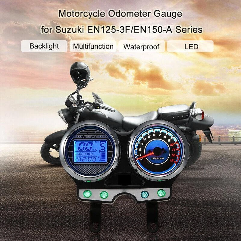 Motorcycle Bike Dashboard Display Gauges Speedometer LCD Digital Odometer Kit — 第 2/4 张图片