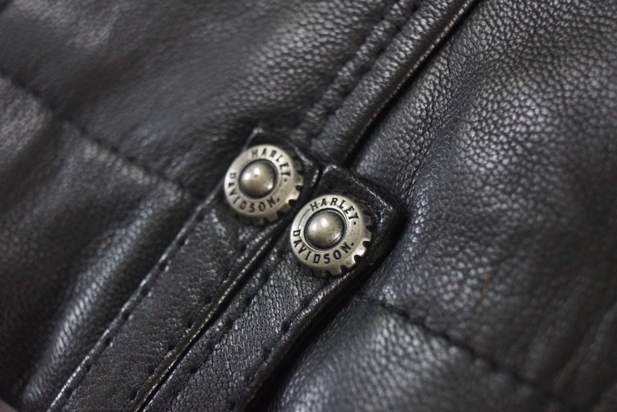 Harley Davidson Women's Impulsive Winged Rose Black Leather Jacket