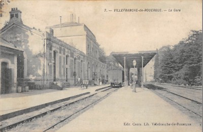 Old postcard 12 VILLEFRANCHE DE ROUERGUE LA GARE