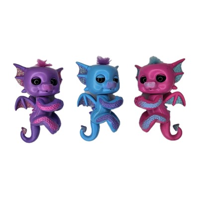 3 Fingerlings Baby Glitter Dragons Interactive Baby Collectible Pets Tested