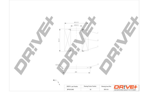 Dr!ve+ DP1110.11.0143 Oil Filter for ASTON MARTIN,DAIHATSU,LEXUS,LOTUS,SUBARU,TO