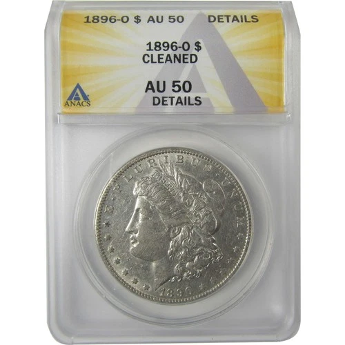 1896 O Morgan Dollar AU 50 Details ANACS Silver $1 Coin SKU:I18947