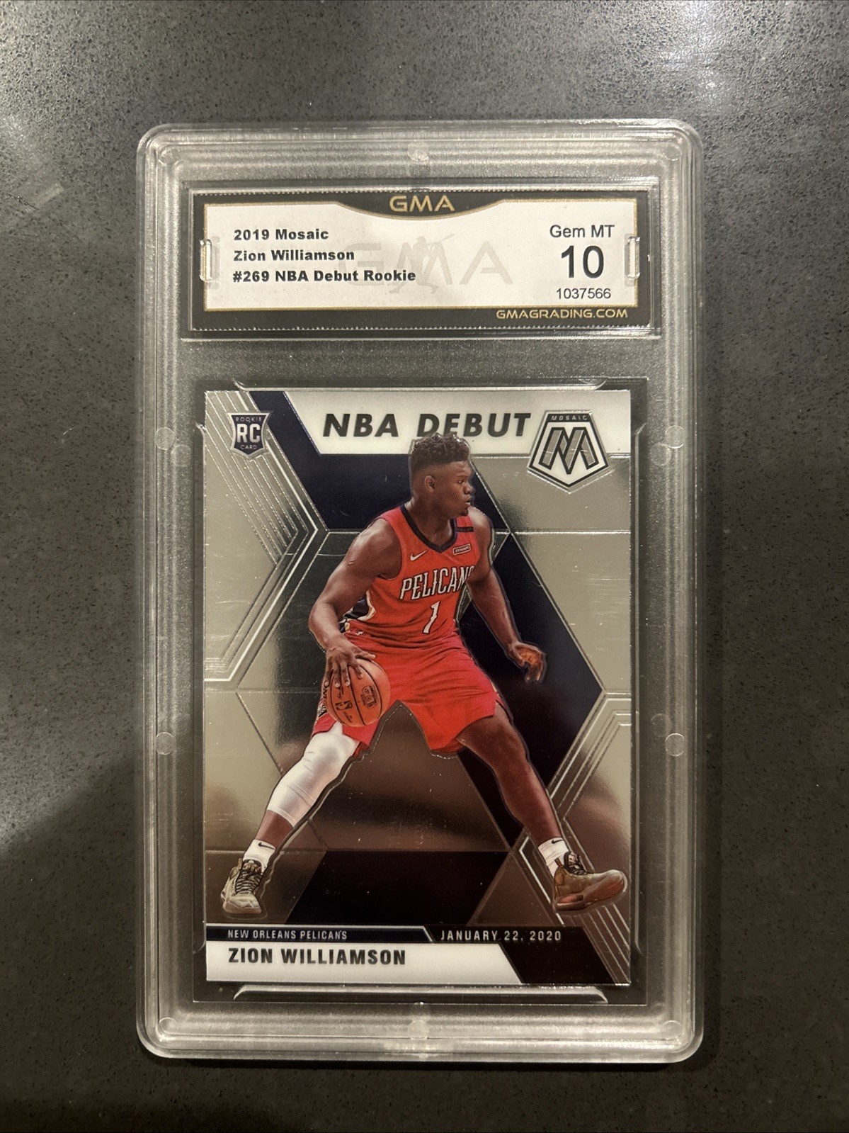 2019-20 Panini Mosaic NBA Debut Zion Williamson #269 Rookie RC Graded 10 🔥