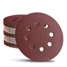 52 Pack 5 Inch 8-Hole Hook and Loop Sanding Discs Sandpaper Red round 60 80 120 0.21 per gallon