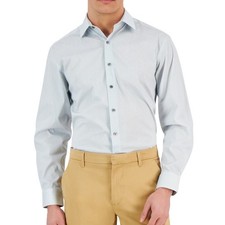 Alfani Men's Alfatech Regular Fit Honeycomb Print Dress Shirt Size XL 65