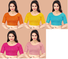 Women's Party Wear Designer Blouse Indian Bollywood Ethnic Round Neck Choli