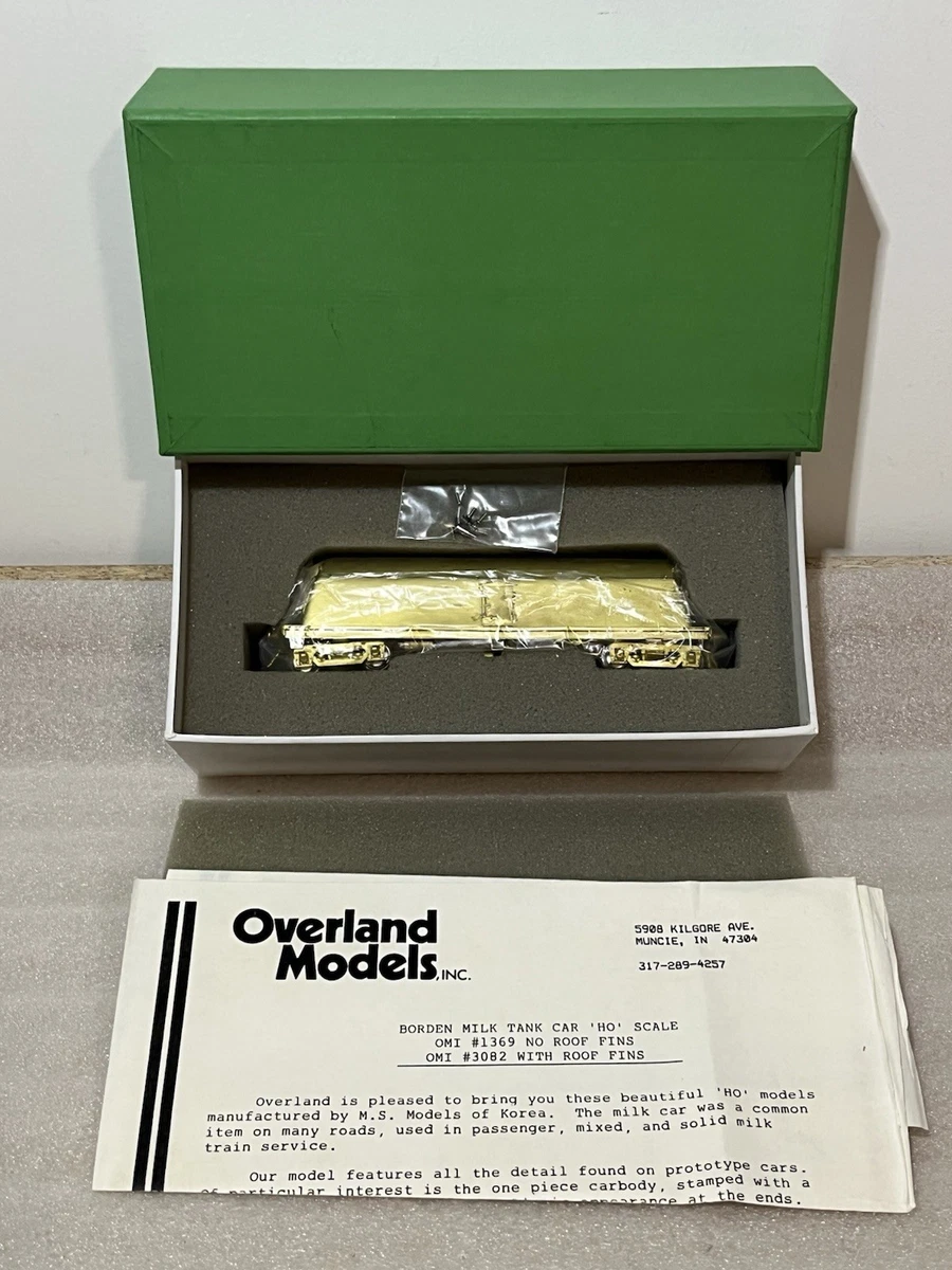 OVERLAND MODELS 1369 BRASS HO BORDEN Milk Car (with out) as NEW Boxed NICE