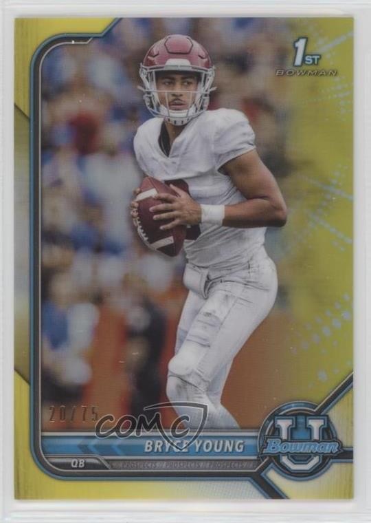 2021-22 Bowman U Chrome Prospects Yellow Refractor 20/75 Bryce Young #4 0v1