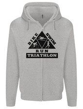 Triathlon Triangle Running Swimming Cycling Mens Zip Up Hoodie