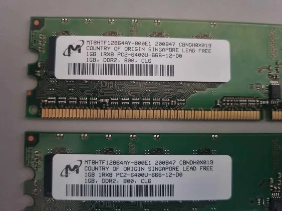 Crucial Micron 1GB Ram x2 PC DDR2 - Image 2 of 2