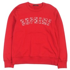 Grande Felpa LOUIS VUITTONXSuprema Monogram Logo Ricamo Rosso Cotone Uomo...