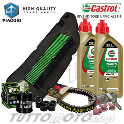 CASTROL - HIFLO - NGK - BANDO Tagliando PIAGGIO Medley 150 ie ABS 4T 2016-2019 Kit Olio Castrol 0W30 Completo