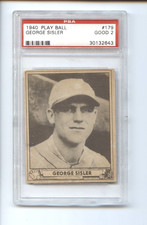 1940 Play Ball George Sisler St. Louis Browns Senators #92 ⭐️💥🎯PSA Graded 2