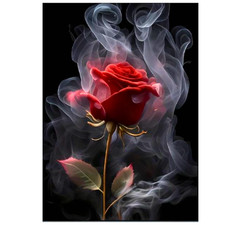 Kunstvolle rote Rose Diamond painting Set, ohne Bilderrahmen 30x40 cm