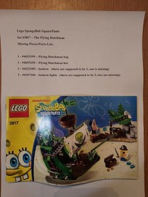 Lego SpongeBob SquarePants 3817 The Flying Dutchman - missing 5 parts - NO BOX