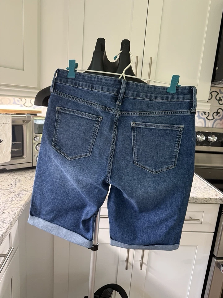 3 пары бермудских шорт St. John's Bay размер 10 дюймов цветочный/синий чек/джинсовая ткань  - Изображение 3 из 4