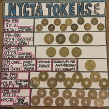 Lot of 40 Vintage New York City Transit Authority Subway Tokens