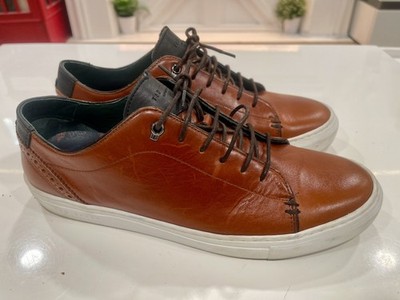 Ted Baker London Kiing Men's Tan Leather Low-Top Sneaker - Size EU 44 / US 11