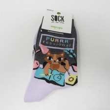 Sock it To Me Women's Crew Socks Cats Purrrfessional Crazy Cat Funny