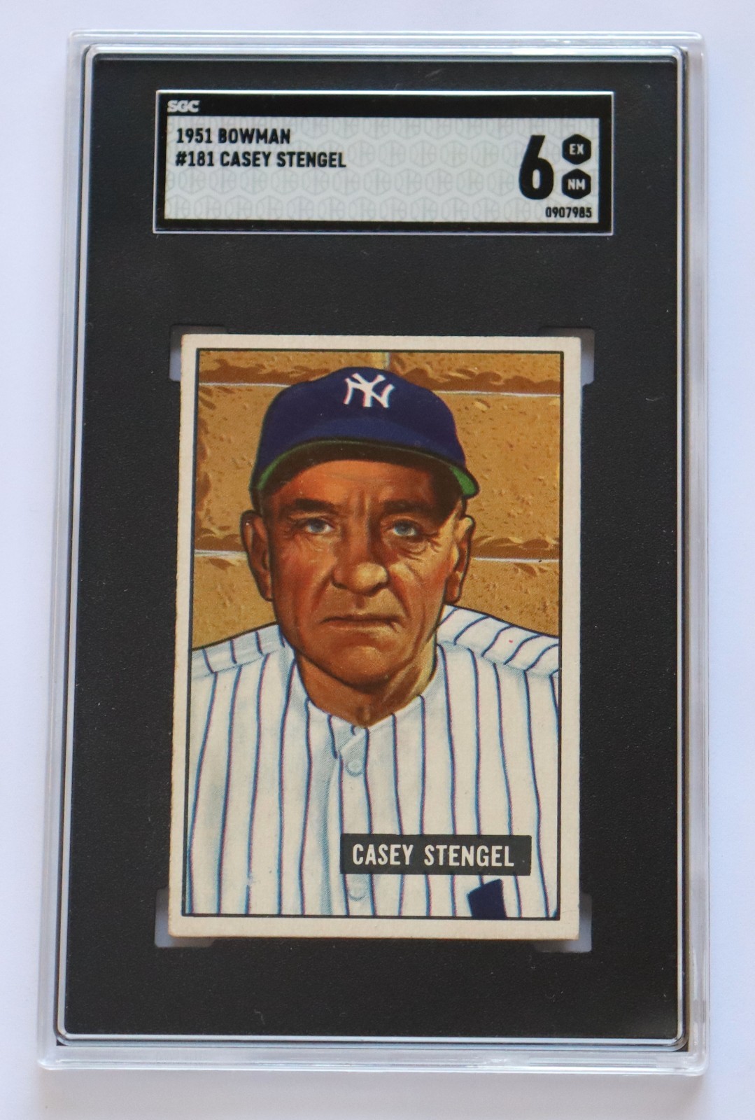 1951 bowman # 181 casey stengel sgc 6 ex-mt good centering