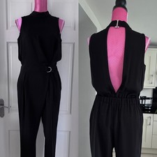 TOPSHOP .. Black Sleeveless Keyhole back Jumpsuit Size 10