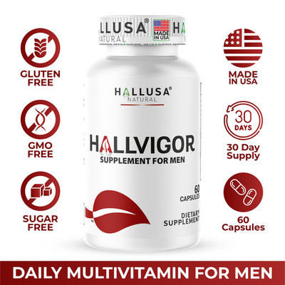 HALLVIGOR Men - Libido Booster, Increases Desire, Male Enhancement, 60 capsules