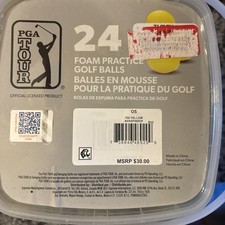 NEW, Set of 24 Yellow PGA TOUR Dimpled Foam Practice Golf Balls