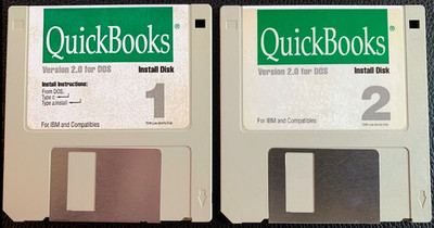 Vintage Software: Intuit Quickbooks 2.0 for DOS-3.5'' Diskettes-One Owner-Tested