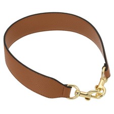 22.83" PU Leather Short Bag Strap with Clasp Brown Light Gold Buckle
