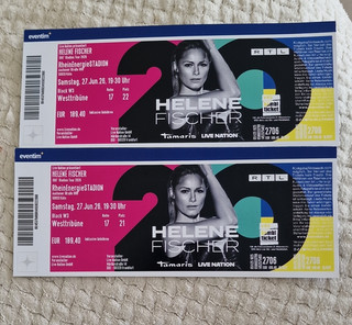 2 Tickets Helene Fischer 27.06.2026 RheinEnergieSTADION Köln Block W3 West