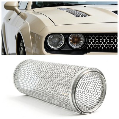 40''x13'' Car Grill Mesh,6mm Honeycomb Meshes Eyelets 40*13*0.04 inch, Silver 