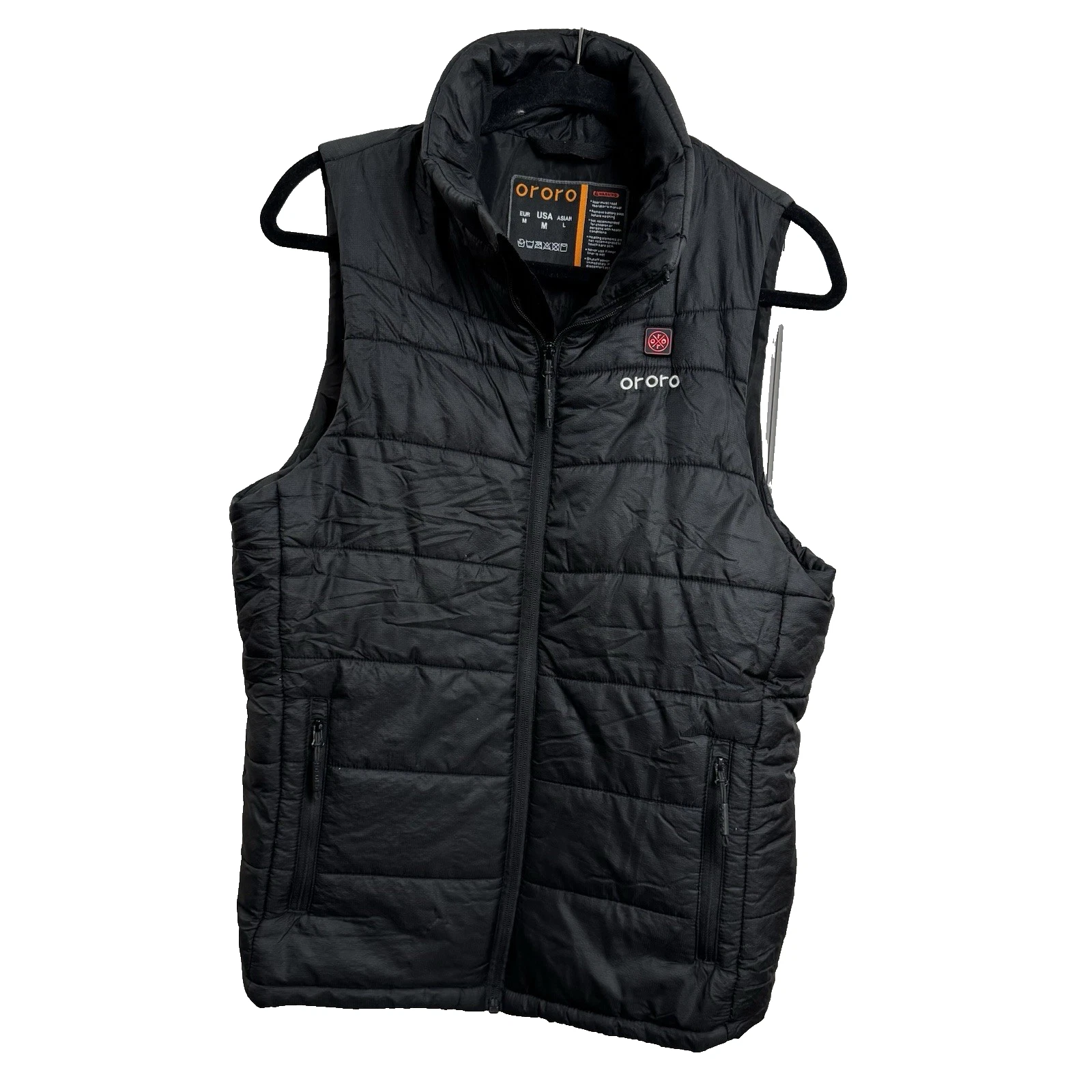 Ororo Heated Vest Black Quilted Puffer Insulated Men’s Size M - Includes Battery