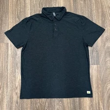 Vuori Polo Shirt Men's Medium Charcoal Heather Strato Tech Polo V188