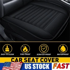 Leather Car Seat Cover Set Full Surround Universal Auto Interior Front Black EAH
