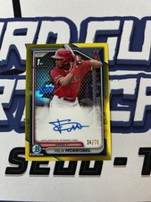 2024 Bowman Felix Morrobel Chrome Auto Yellow Refractor 1st #/75