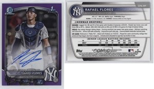 2025 Bowman Chrome Prospect Purple Refractor /250 Rafael Flores #CPA-RF Auto