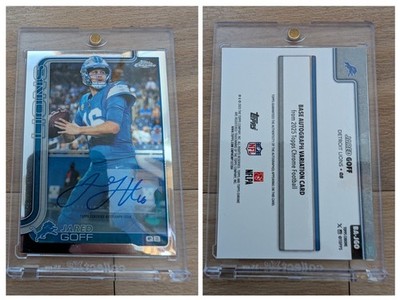 Jared Goff Detroit Lions Topps Chrome 2025 Base Refractor Auto