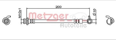 Original METZGER Bremsschlauch 4112006 für Nissan
