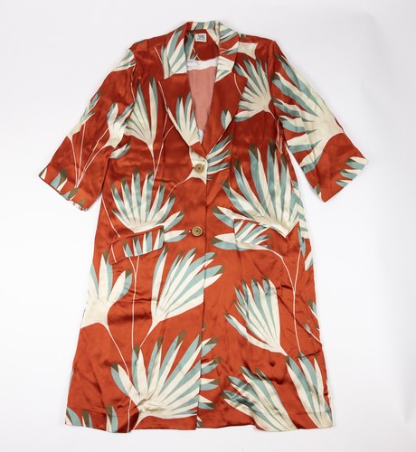 Siyu Duster Dress Women's US 2 Floral Print Made in Spain Shirt Dress Kimono