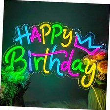 Happy Birthday Neon Sign for Decorations Backdrop, Happy Birthday Light Up LED