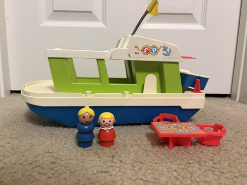 1972 Fisher Price Little People HAPPY HOUSEBOAT (#985) Very Good Condition