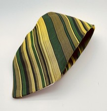 Vintage 70's Wemlon by Wembley Green Striped Polyester Textured Necktie