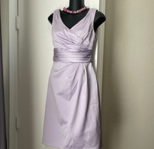 David's Bridal Gown Lilac Lavender Color Back Zipper Size 0 Sleeveless