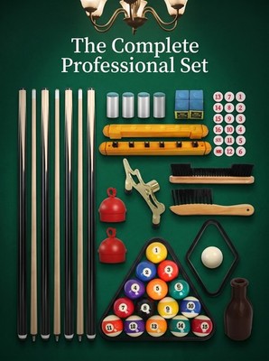 Billard Komplett Set - Premium Billard 22 Stück Zubehör Kit - Queues,Satz Kugeln